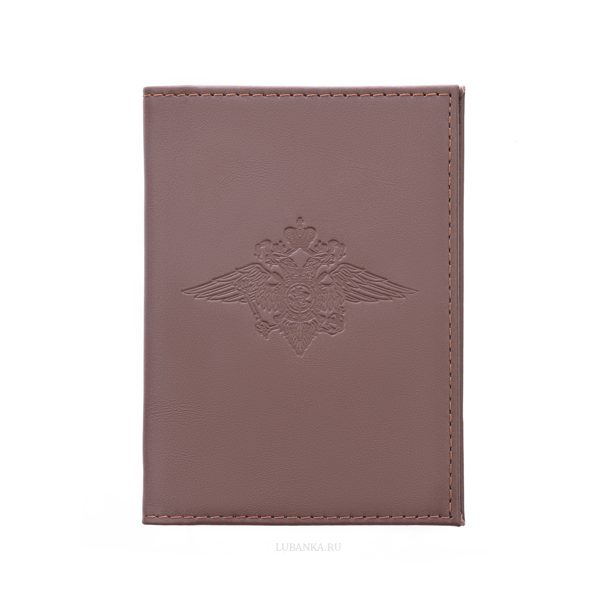 Обложка для автодокументов МВД с жетоном коричневая