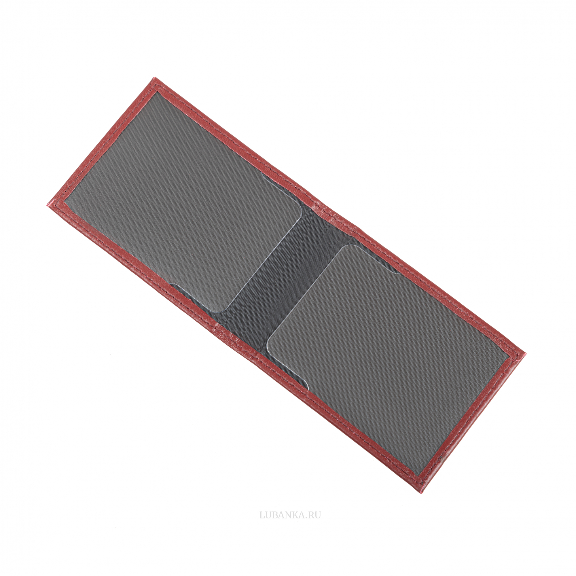 Обложка для удостоверения МЧС с жетоном узкая пухлая бордовая