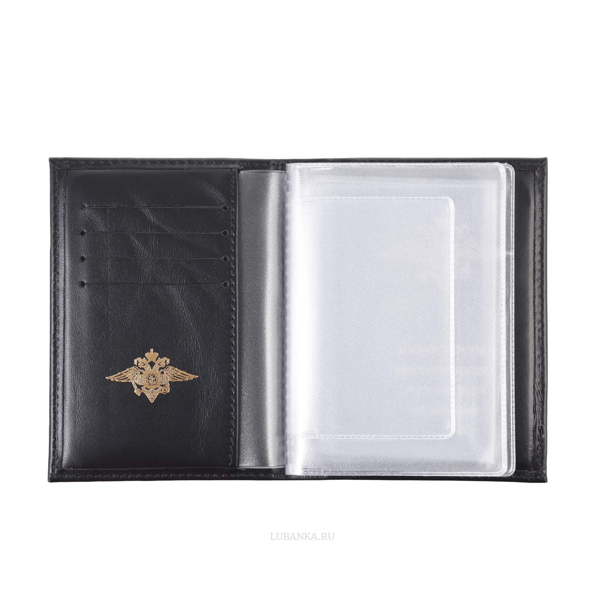 Обложка для автодокументов МВД с картхолдером черная