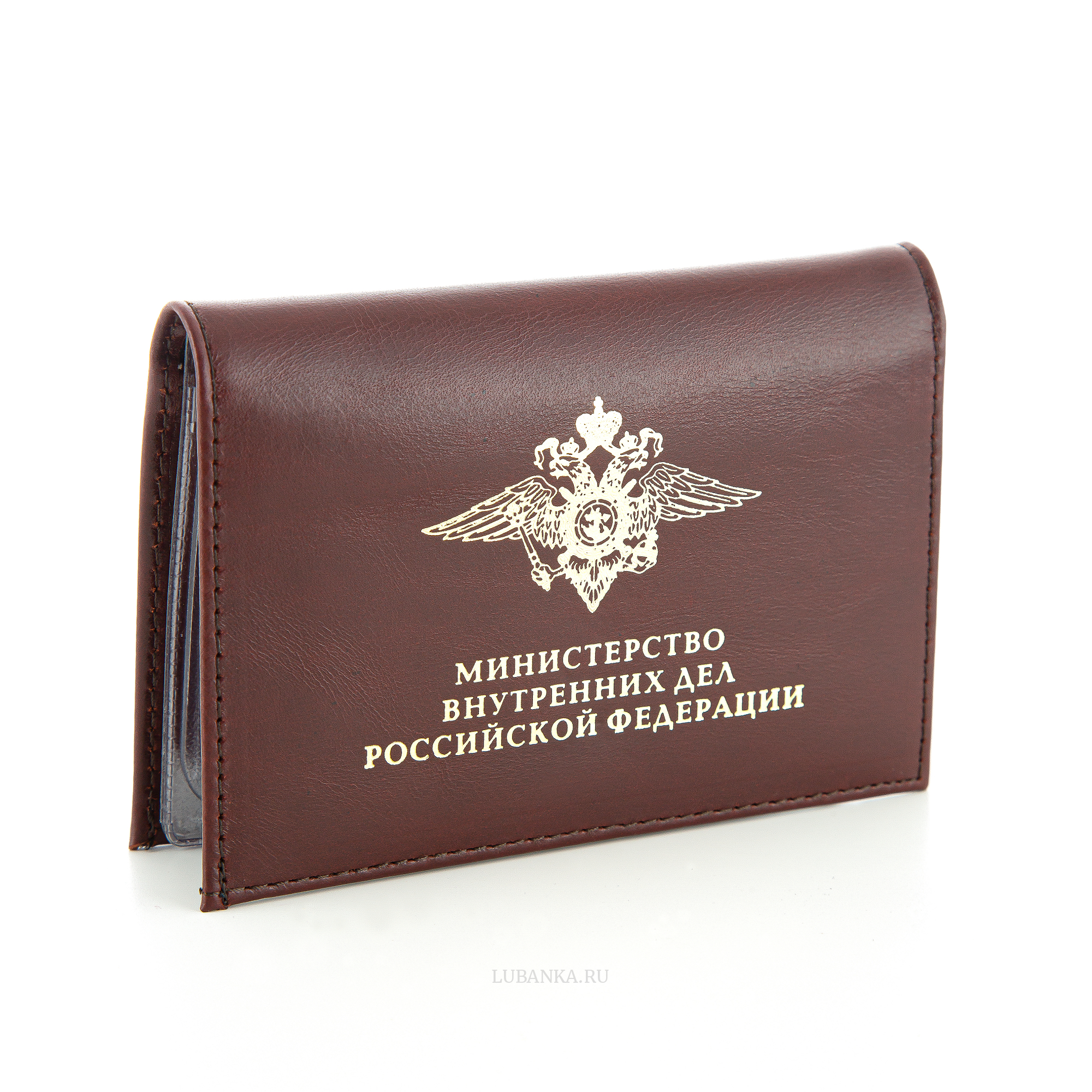 Обложка для автодокументов и удостоверения МВД с жетоном коричневая