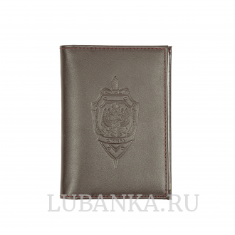 Обложка для автодокументов ФСБ с жетоном бордовая