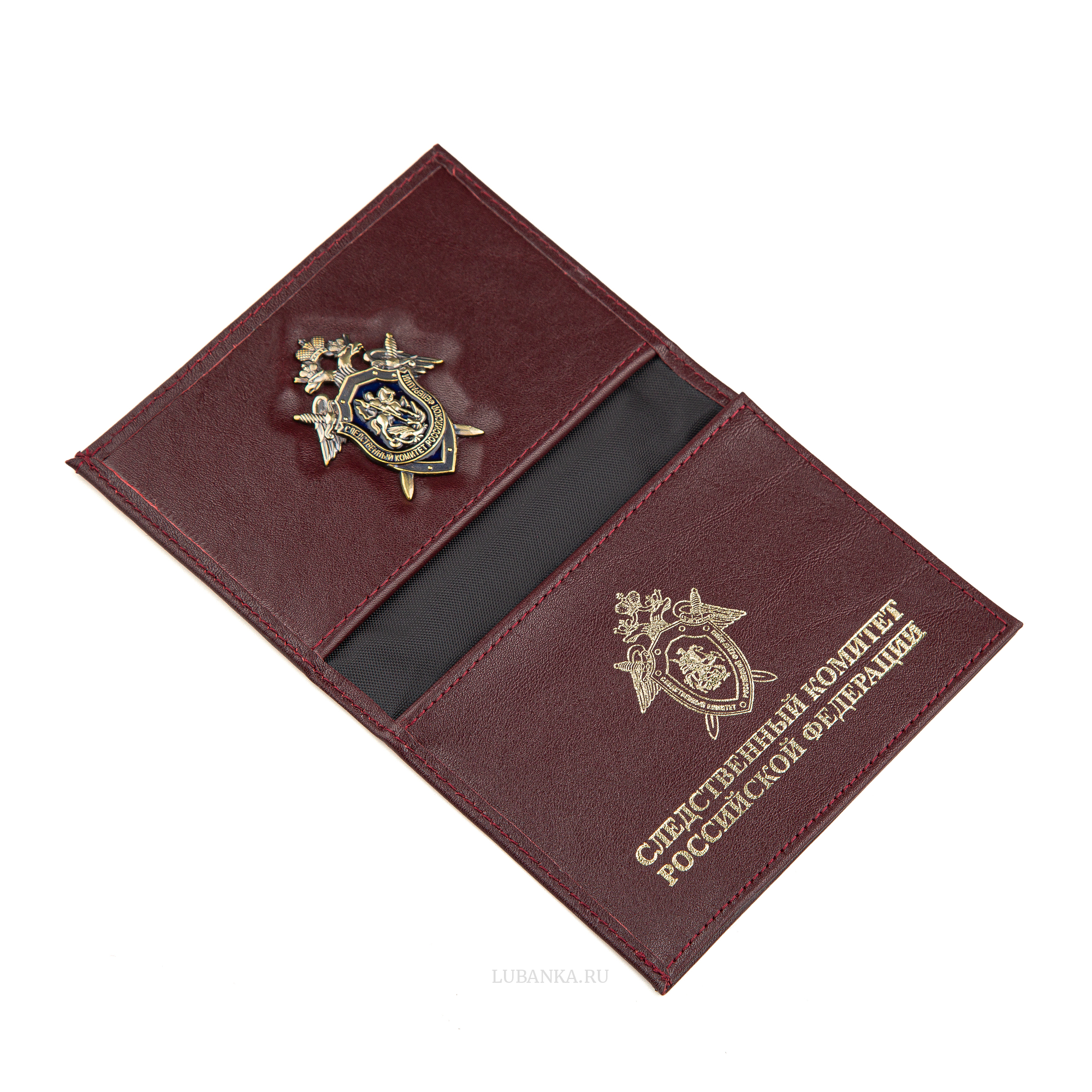 Обложка для удостоверения СКР с жетоном бордовая