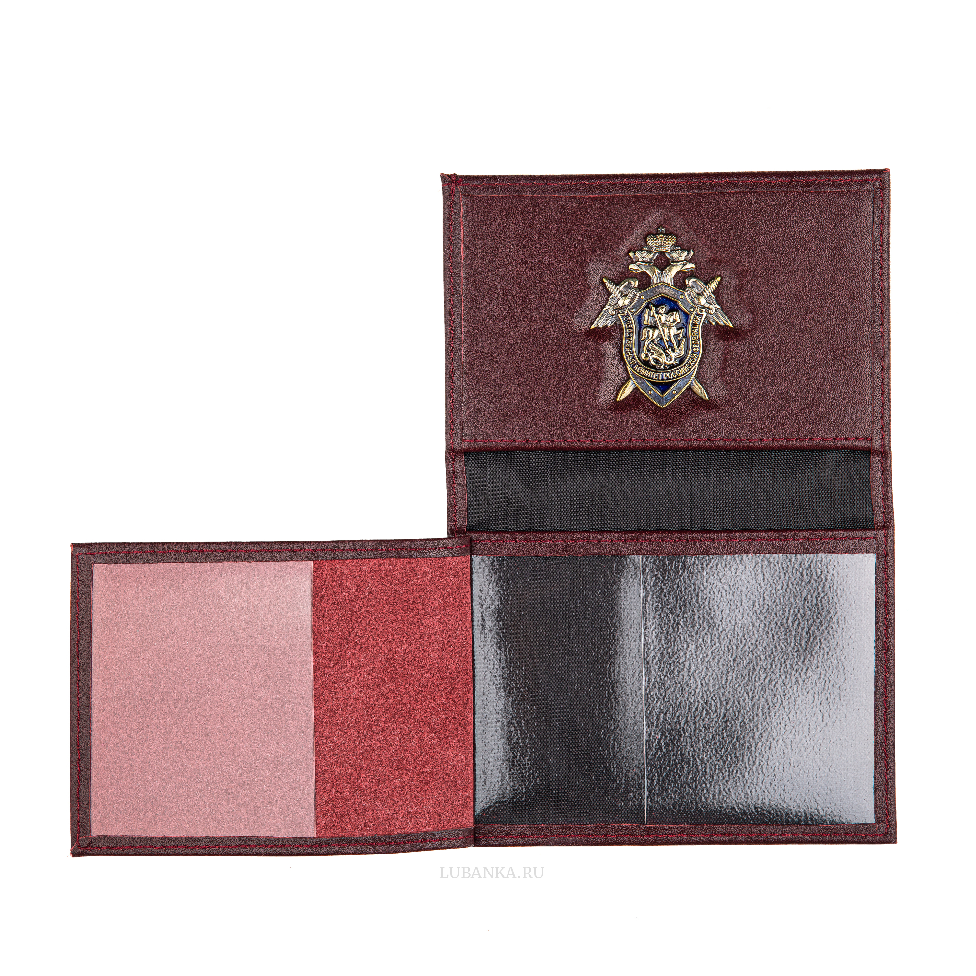 Обложка для удостоверения СКР с жетоном бордовая