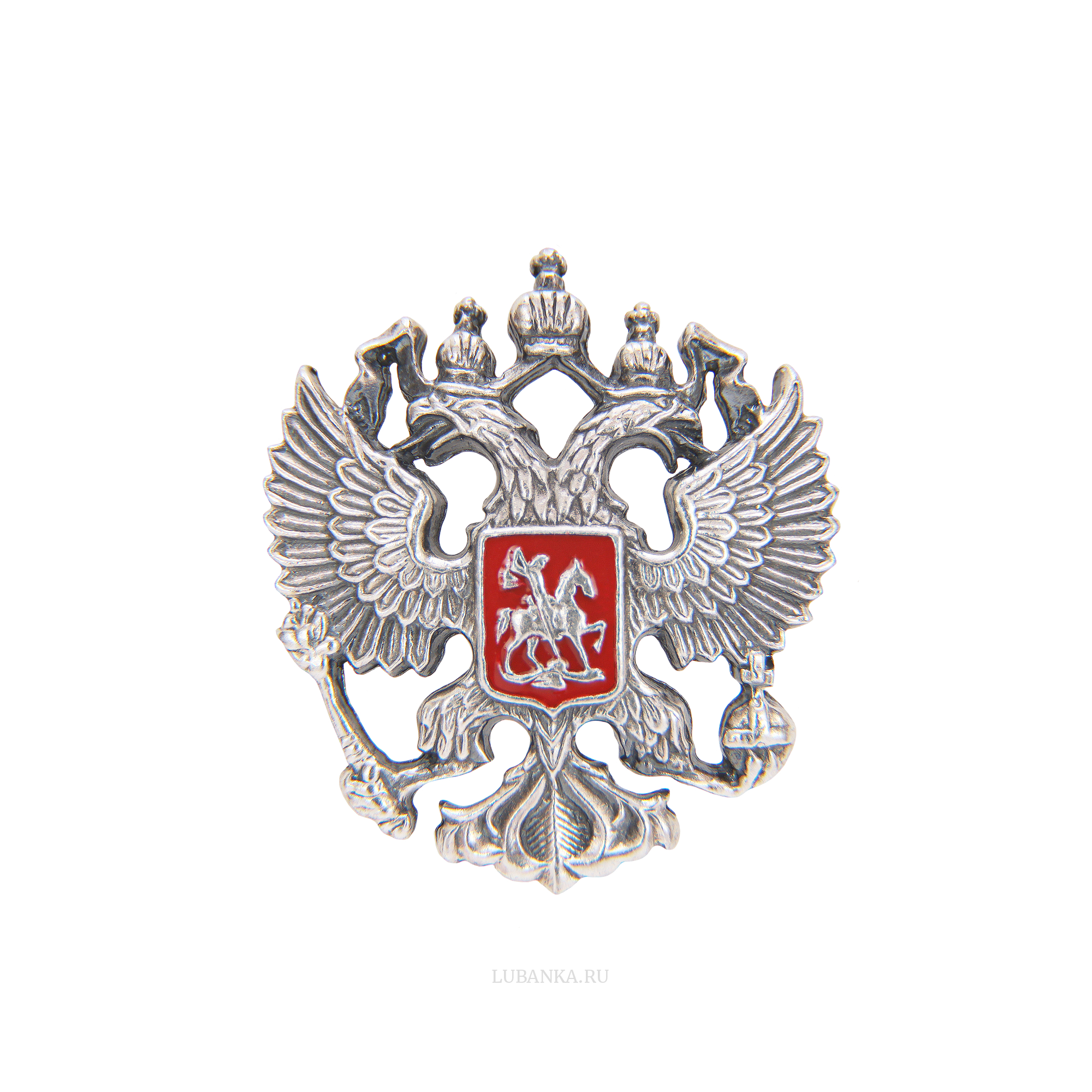 Значок Герб России серебро