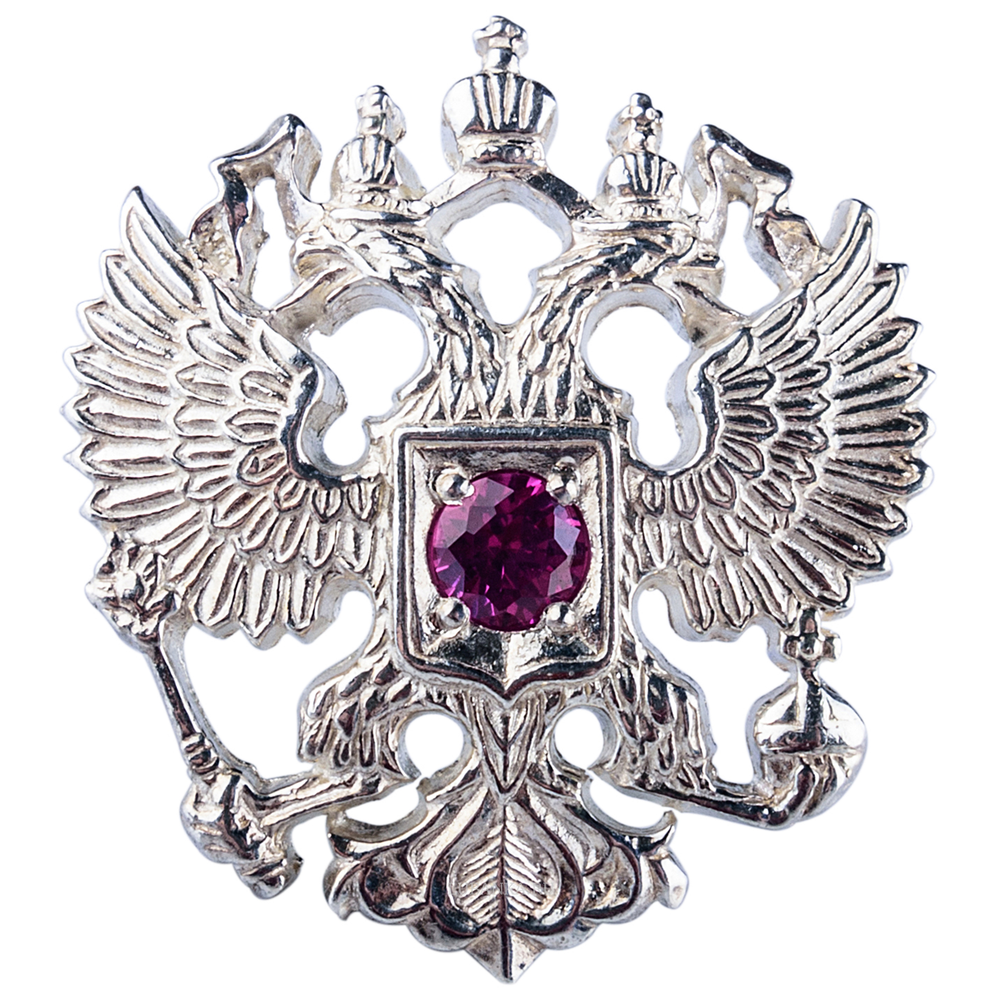 Значок Герб России серебро