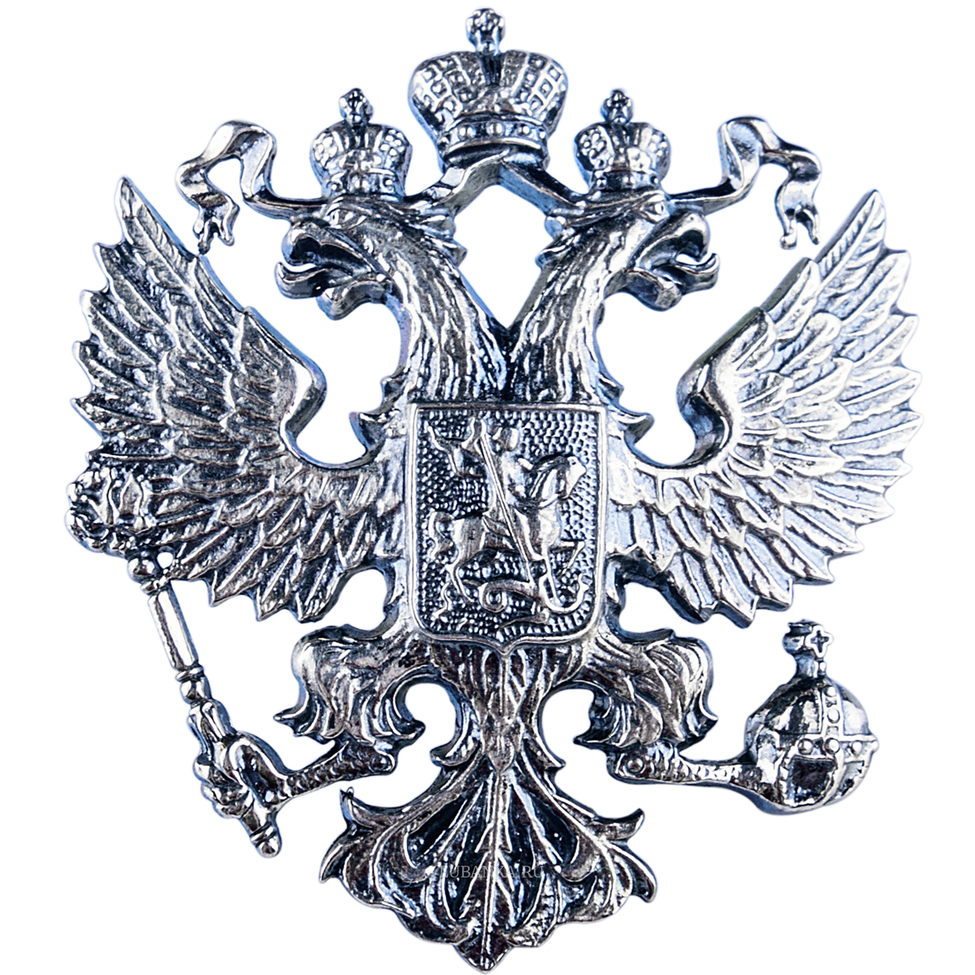 Значок Герб России серебро