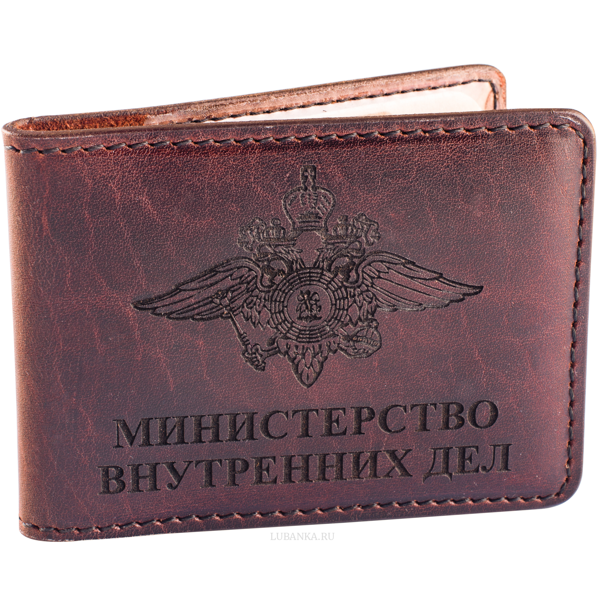 Обложка для удостоверения МВД коричневая