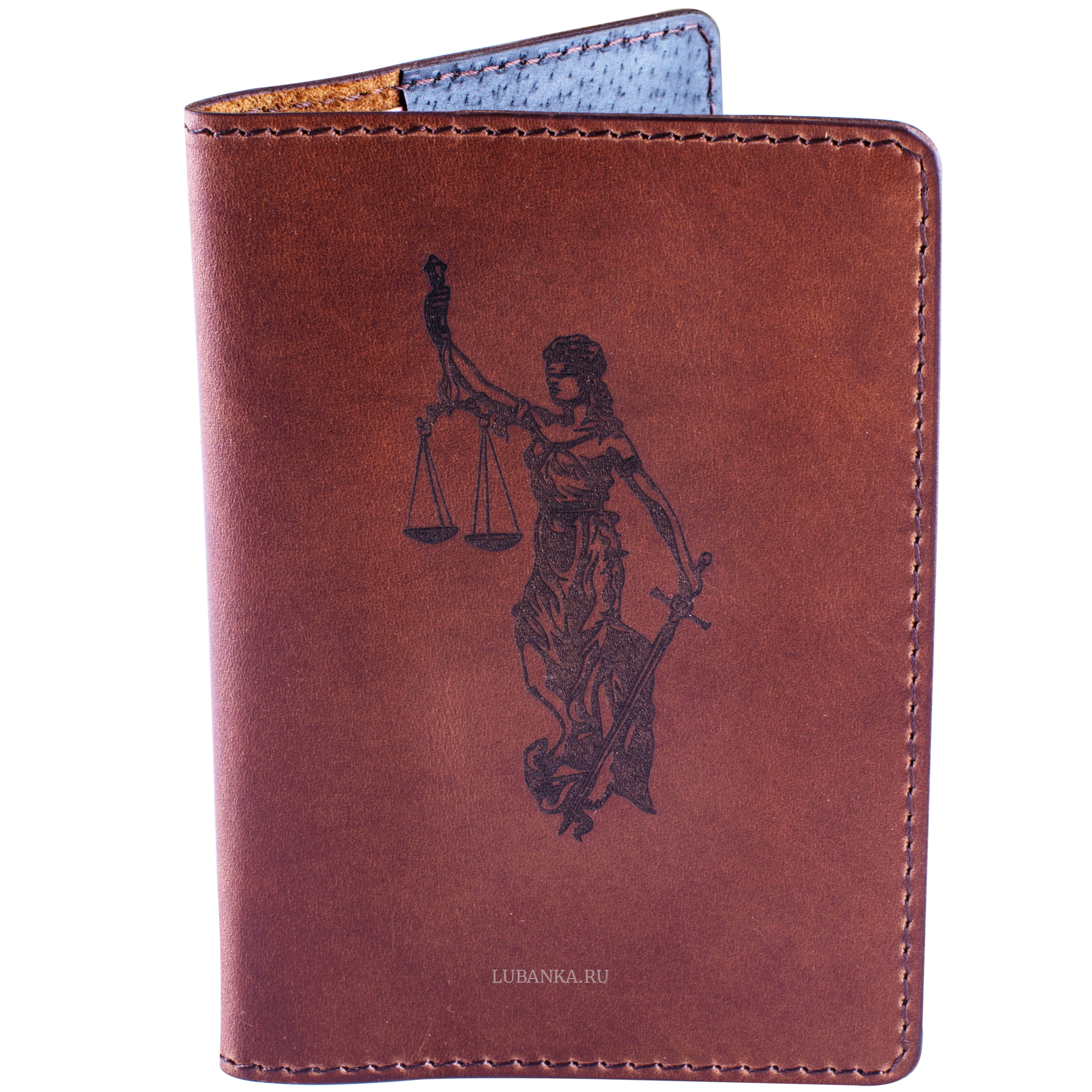 Обложка для паспорта Фемида коричневая