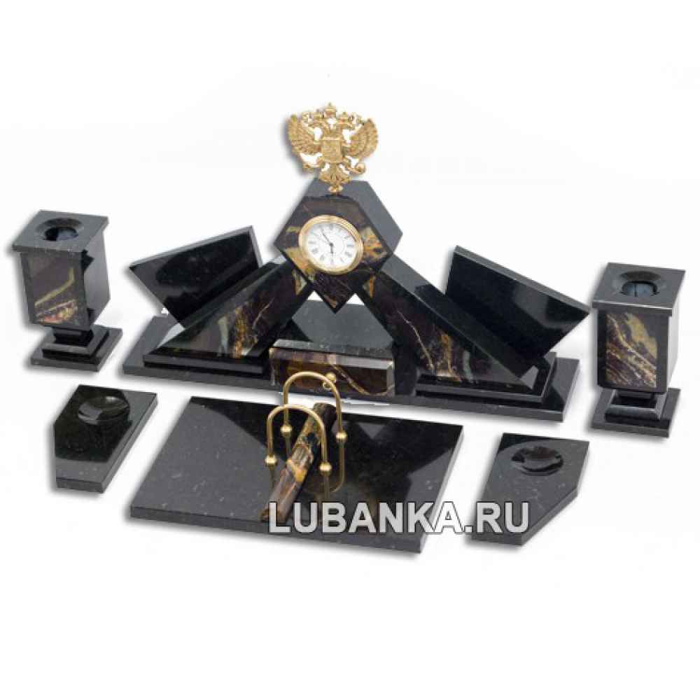 Настольный набор для руководителя «Герб» из камня