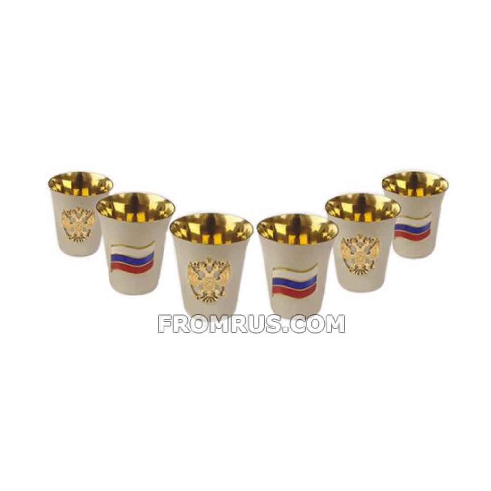 Стопки для водки «Флаг России», серебро